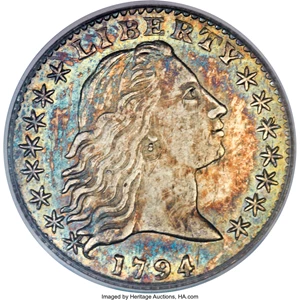 image for: 1794 H10C V-4, LM-4, R.4, AU58 PCGS. CAC....