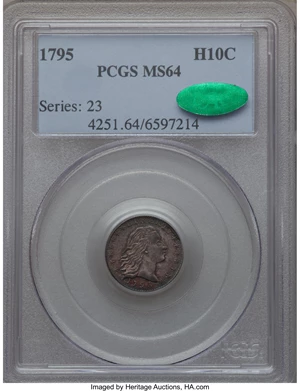 image for: 1795 H10C V-4a, LM-10, R.3, MS64 PCGS. CAC....