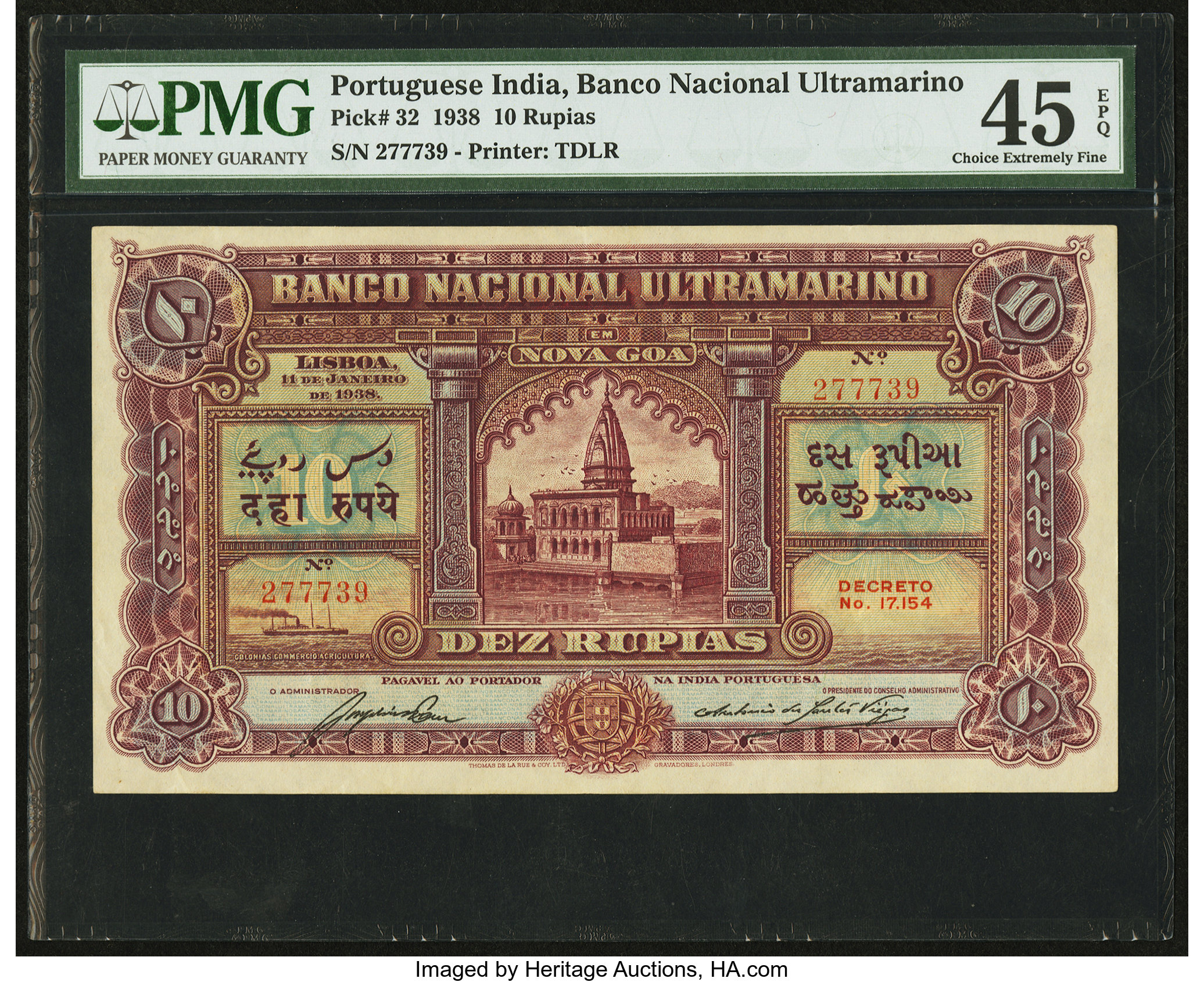 image for: Portuguese India  10 rupias(B320a)