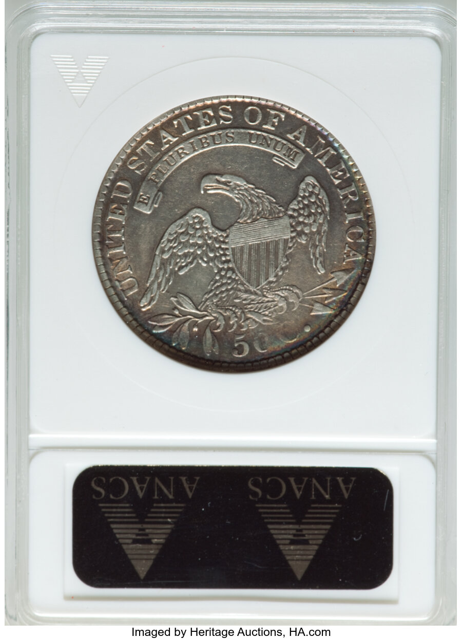 1829/7 50c Overdate, O-101 G6 CAC thumbnail 5