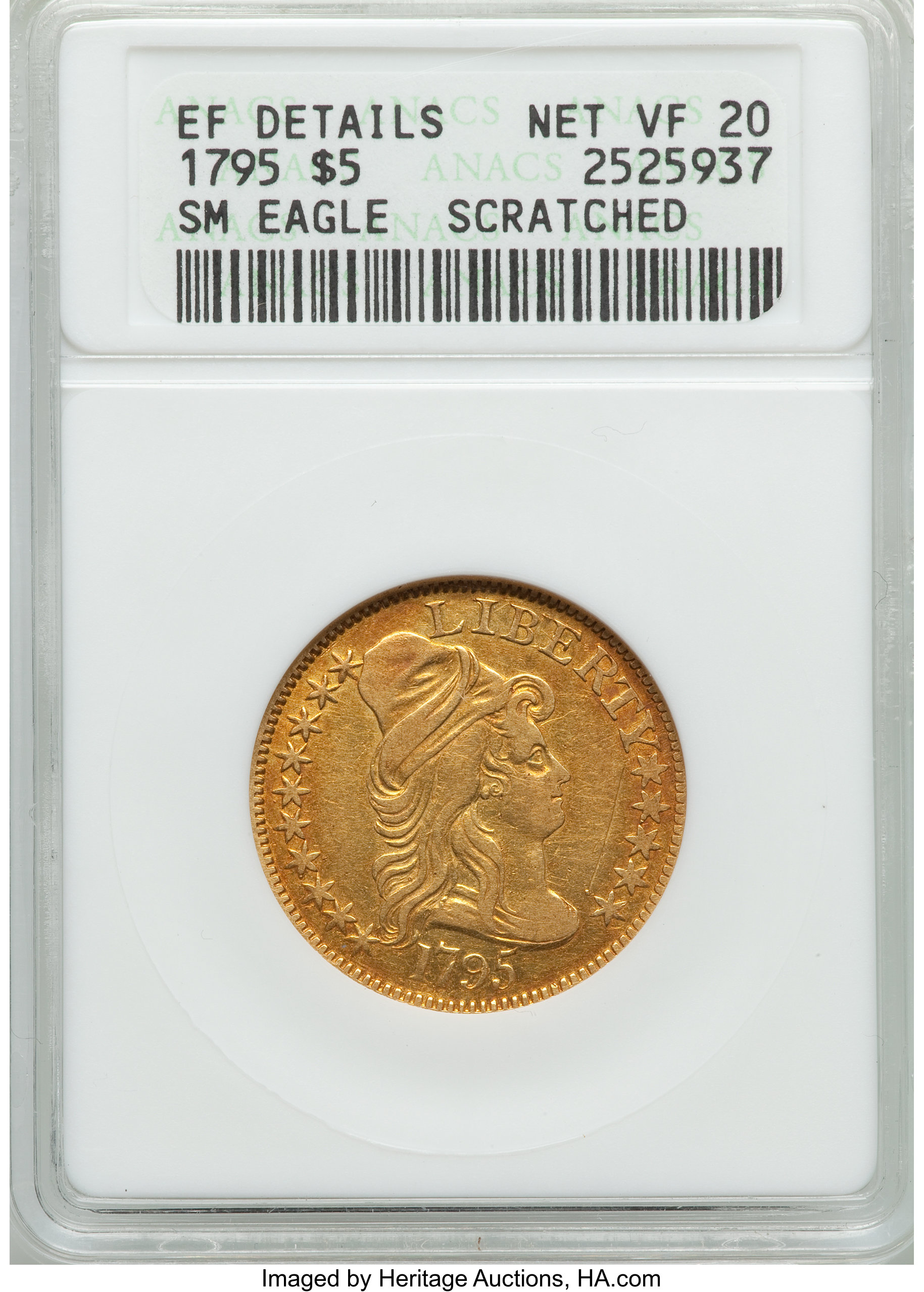 1795 $5  Small Eagle, BD-12 F15 thumbnail 4