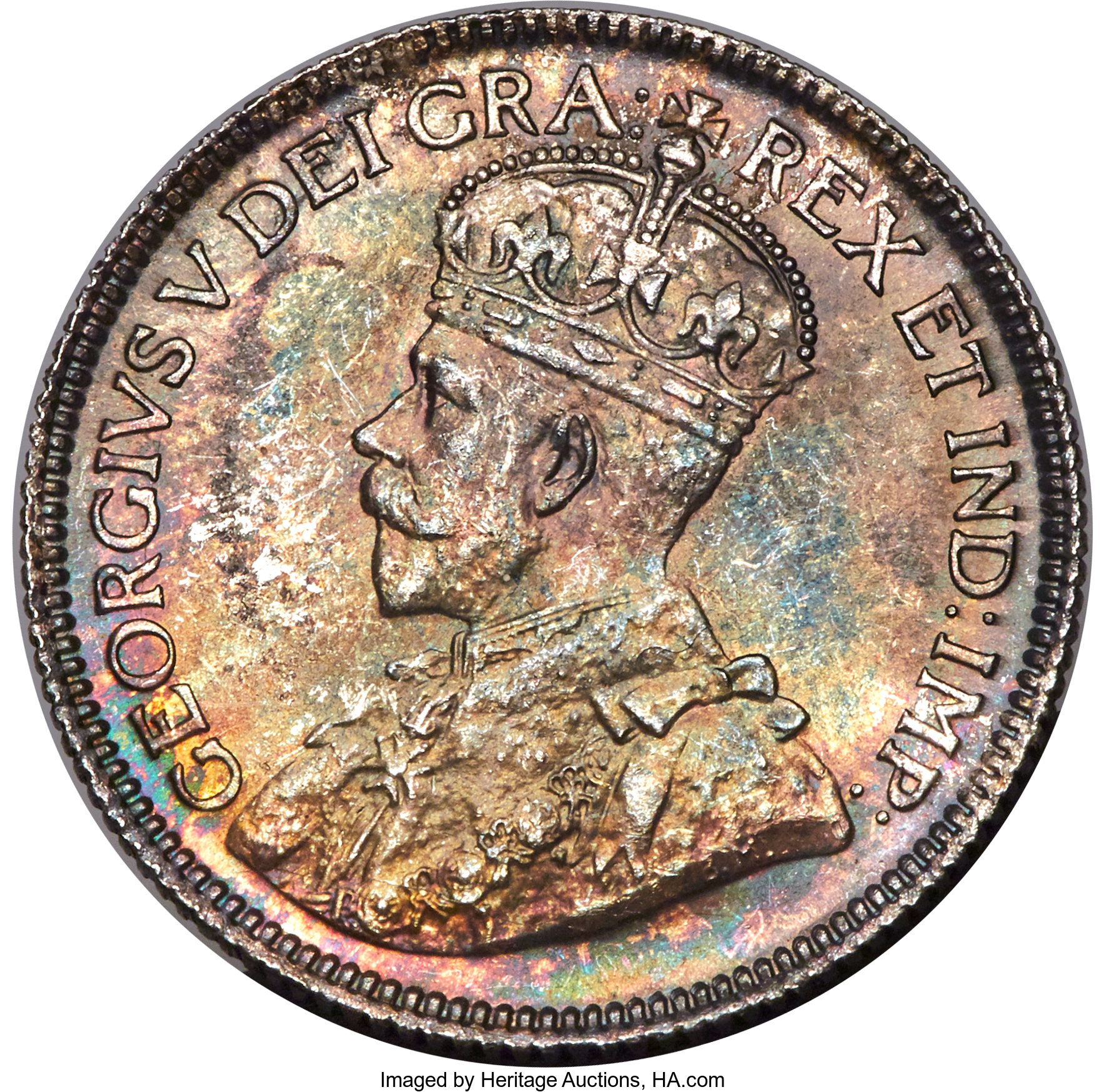 George V "Bar" 25 Cents 1936 MS65 PCGS