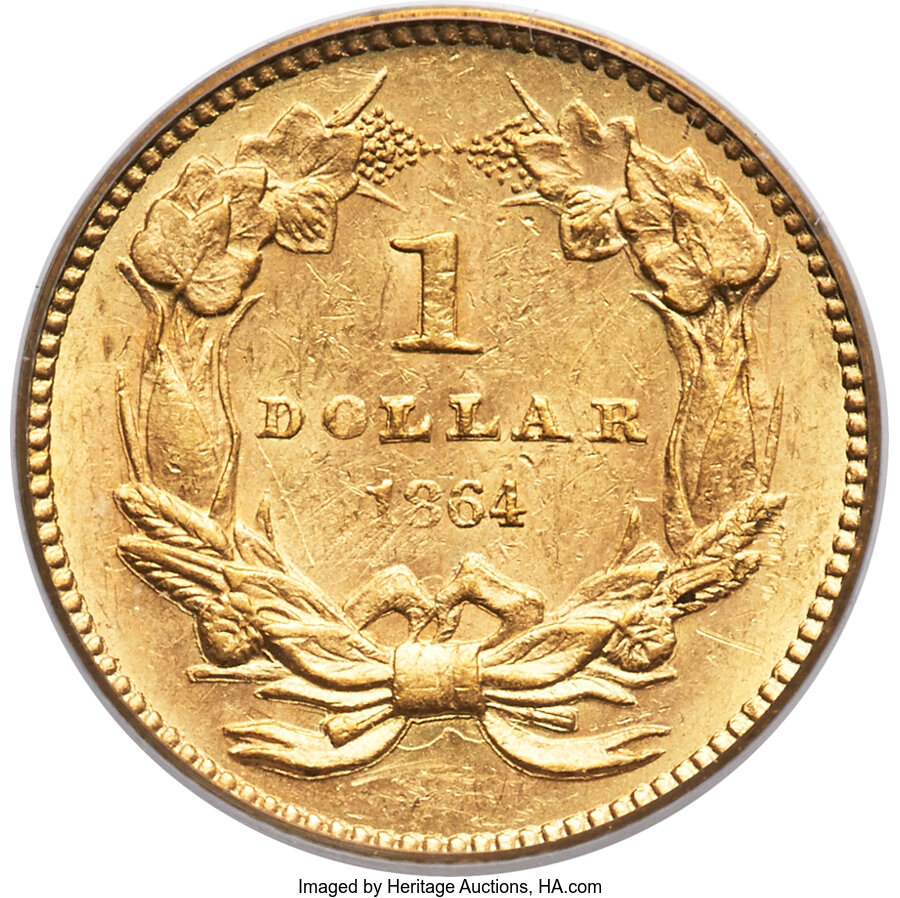 1864 G$1 MS64 thumbnail 8