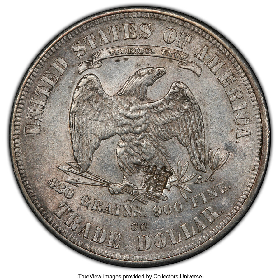 1876-CC Trade$ Chopmarked AU55 CAC thumbnail 4