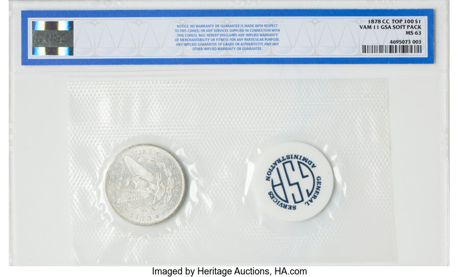 1878-CC $1  Lines in Wing, VAM-11 MS PL AU58 PL thumbnail 14