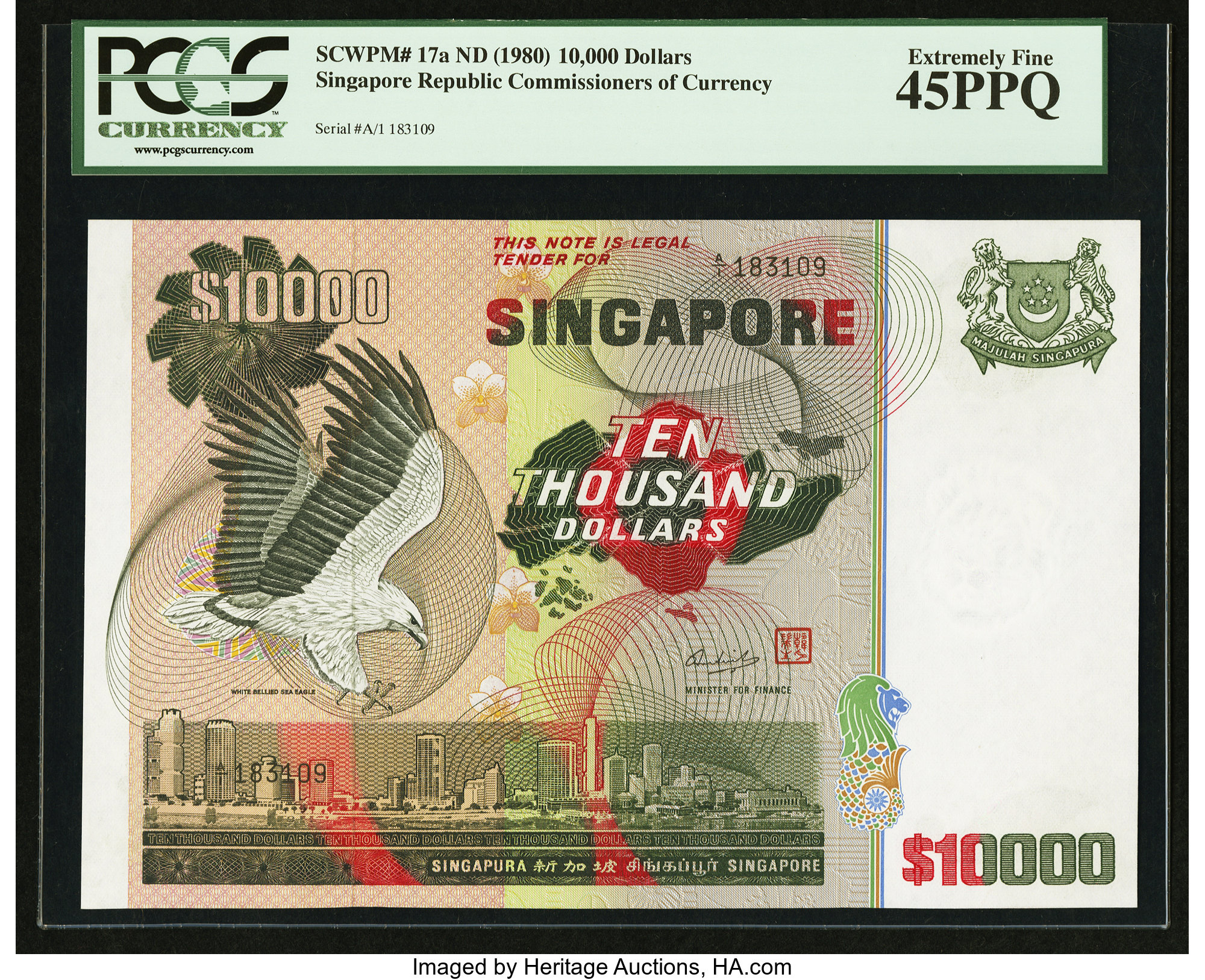 image for: Singapore  10,000 dollars (B118as)