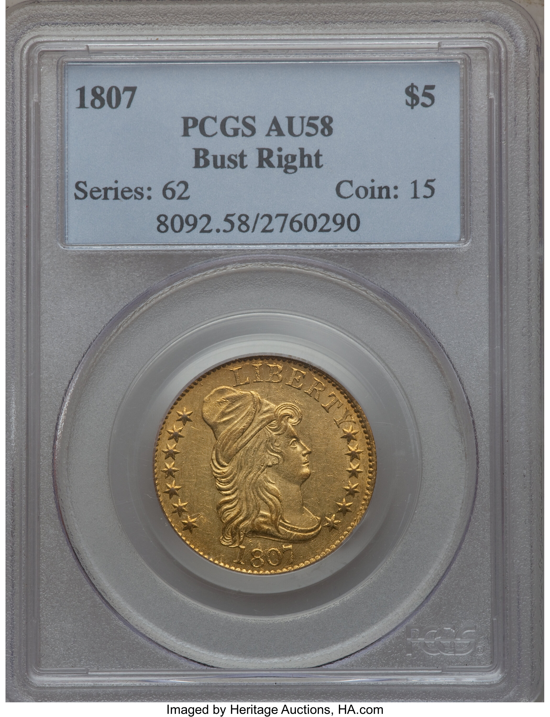 1807 $5  Draped Bust, BD-1 VF20 CAC thumbnail 23