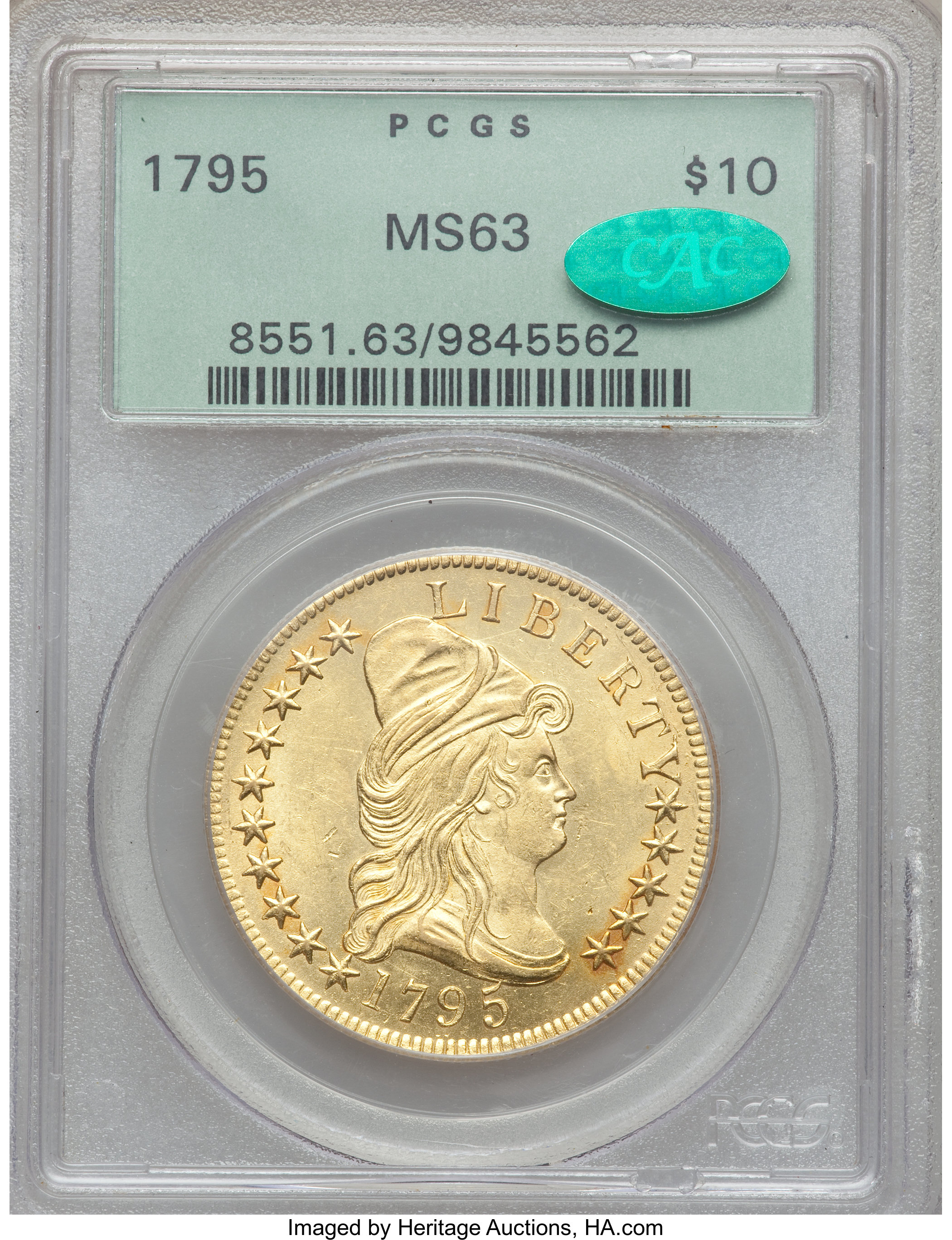 1795 $10  13 Leaves, BD-1 MS63 thumbnail 5