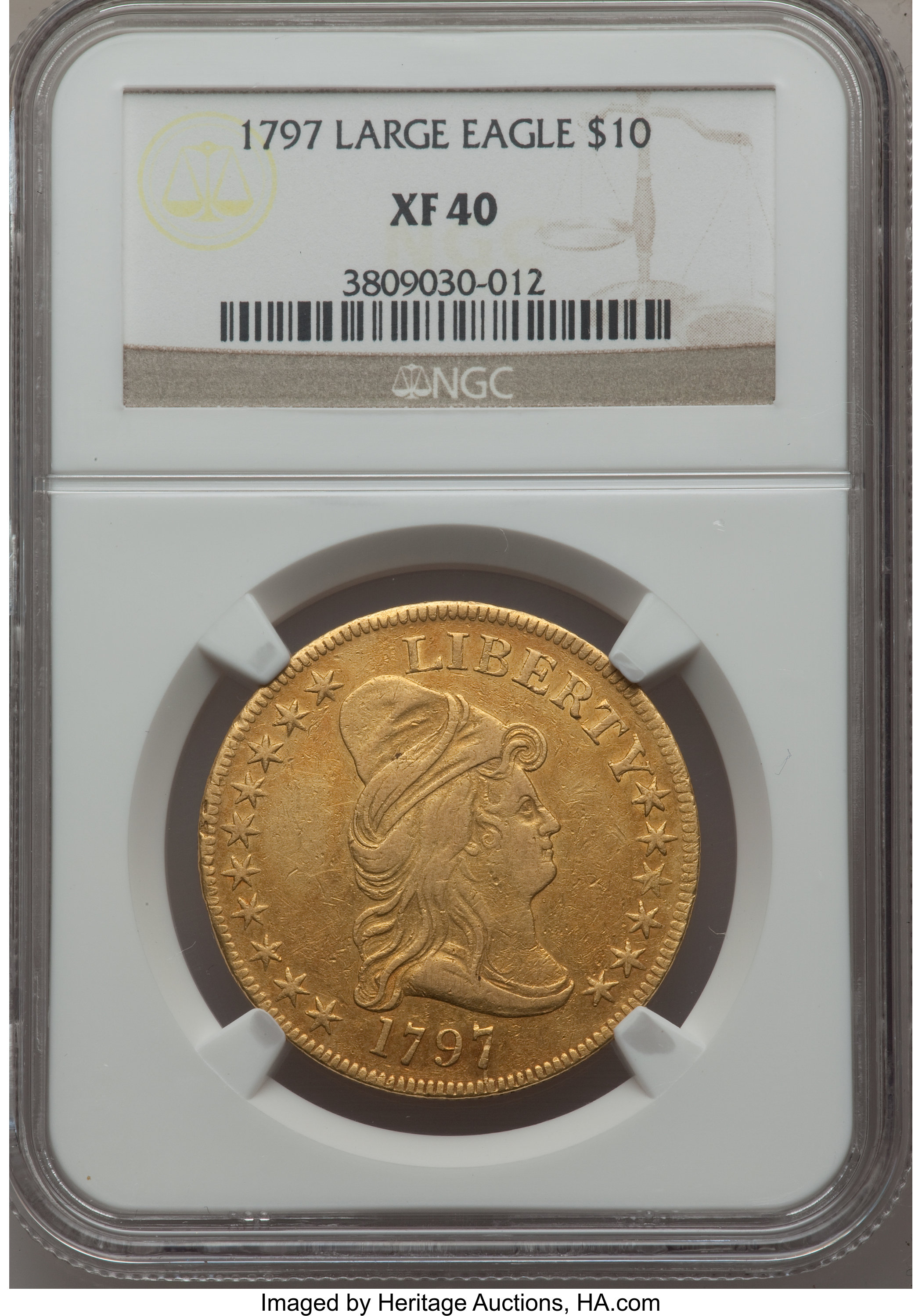 1797 $10  Large Eagle, BD-2 XF40 CAC thumbnail 4