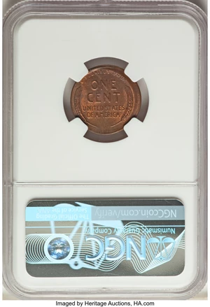 image for: 1944-S 1C Lincoln Cent -- Struck 10% Off Center -- MS63 Brown NGC....