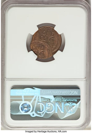 image for: 1951-D 1C Lincoln Cent -- Double Struck, Second Strike Off Center -- MS65 Brown NGC....