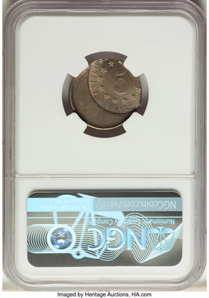 image for: No Date 5C Shield Nickel -- Struck 30% Off Center -- MS63 NGC....