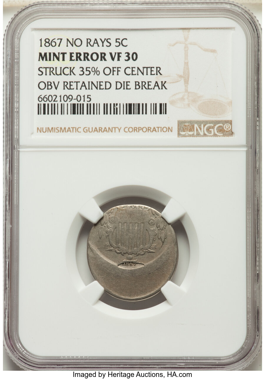 1867 No Rays Nickel MS Values | Greysheet