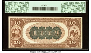 image for: Frenchtown, NJ - $10 1882 Brown Back Fr. 481 The Union National Bank Ch. # 1459 PCGS Extremely Fine 45PPQ....