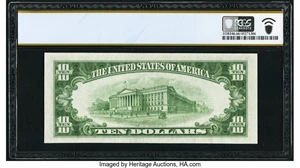 image for: Fr. 2011-J $10 1950A Federal Reserve Note. PCGS Banknote Gem Unc 66 PPQ....