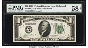 image for: Fr. 2000-E $10 1928 Federal Reserve Note. PMG Choice About Unc 58 EPQ....
