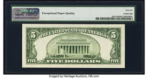 image for: Fr. 1961-K $5 1950 Wide I Federal Reserve Note. PMG Gem Uncirculated 66 EPQ....