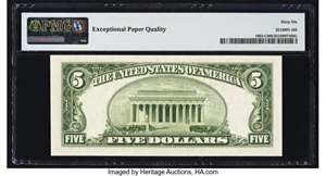 image for: Fr. 1962-C $5 1950A Federal Reserve Note. PMG Gem Uncirculated 66 EPQ....