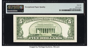 image for: Fr. 1965-L* $5 1950D Federal Reserve Star Note. PMG Gem Uncirculated 66 EPQ....