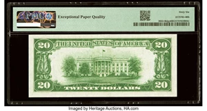image for: Fr. 2052-B $20 1928B Federal Reserve Note. PMG Gem Uncirculated 66 EPQ....