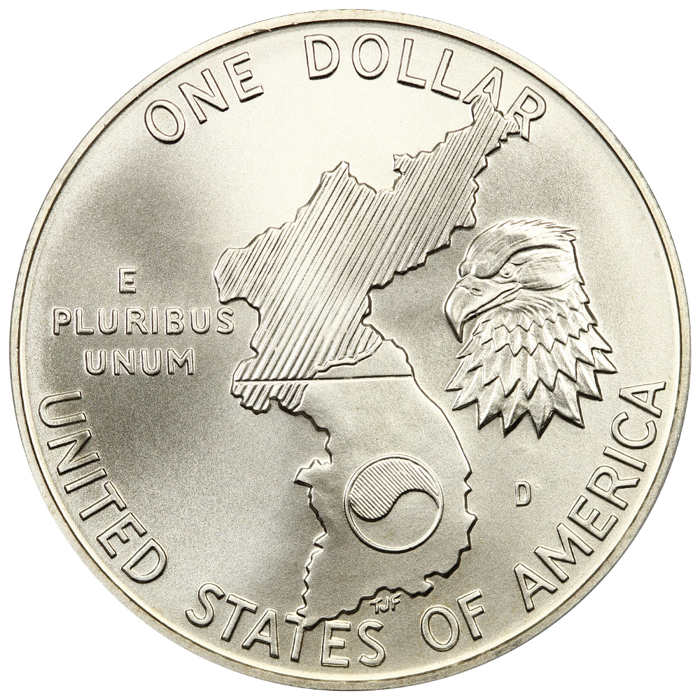 1991-D S$1 Korean War Memorial OGP thumbnail 2