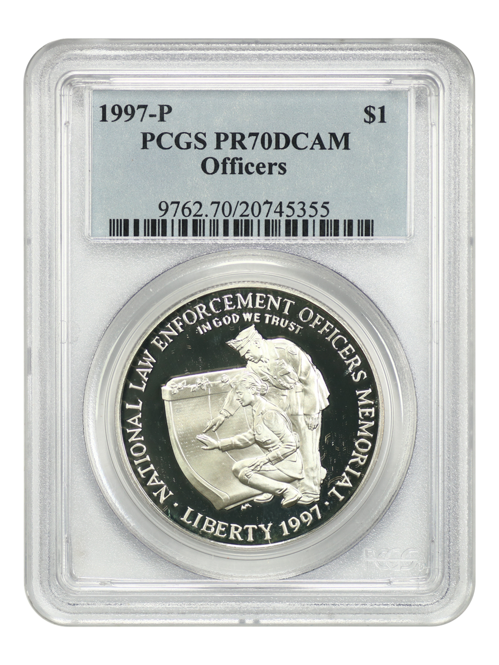 1997-P S$1 National Law Enforcement Officers Memorial PR DCAM PR70 DCAM thumbnail 9