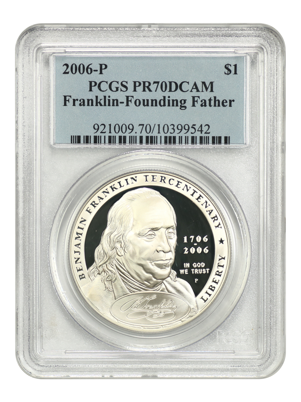 2006-P S$1 Benjamin Franklin Tercentenary, Founding Father PR DCAM PR70 DCAM thumbnail 15