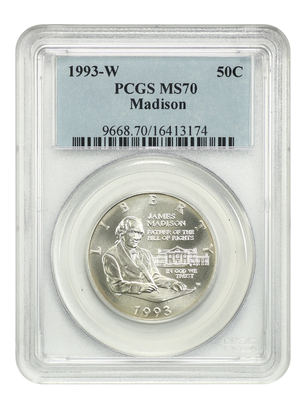 1993-W S50c Silver, James Madison Bill of Rights MS64 thumbnail 22