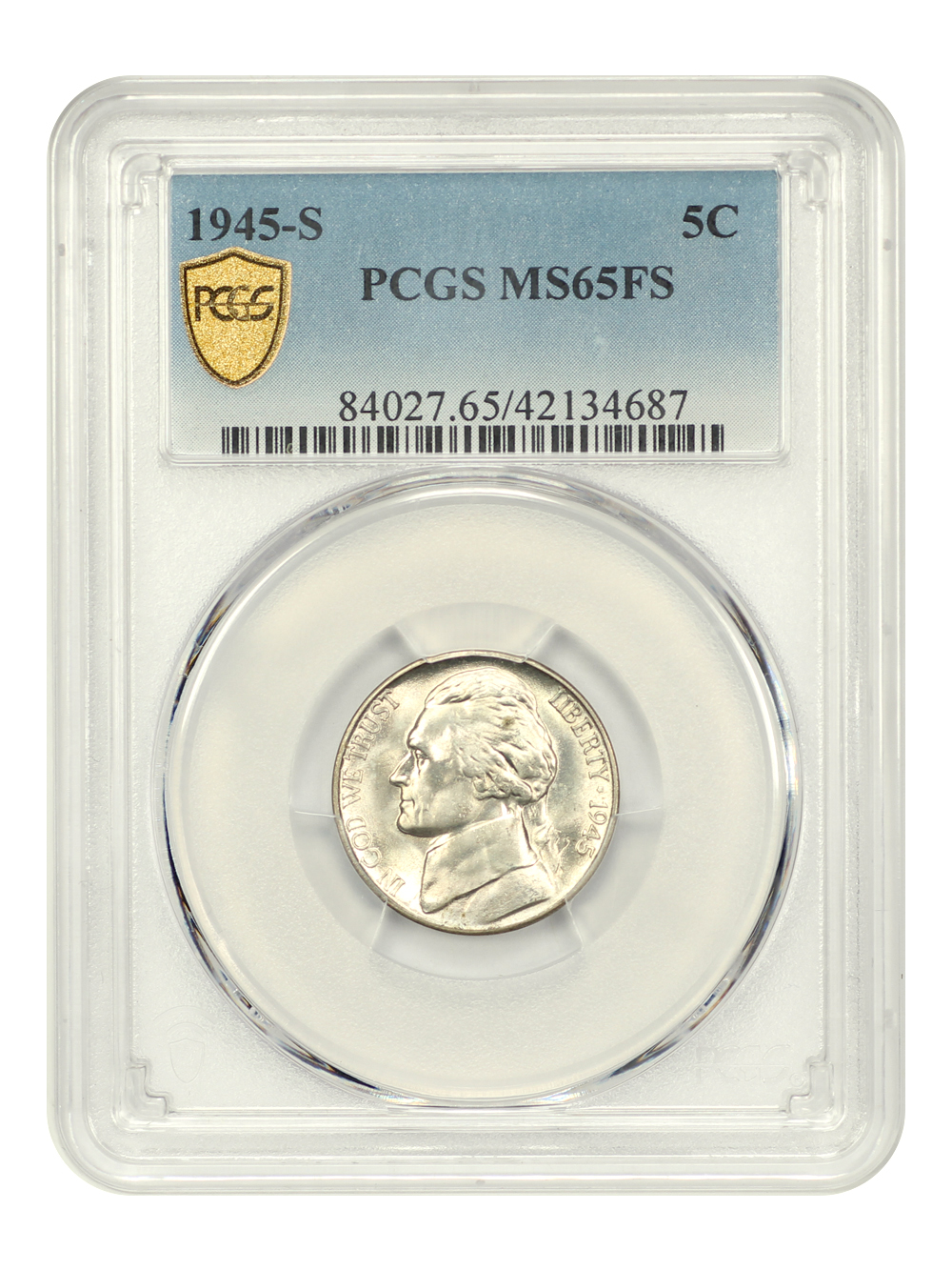 1945-S 5c Silver MS FS MS65 FS thumbnail 9