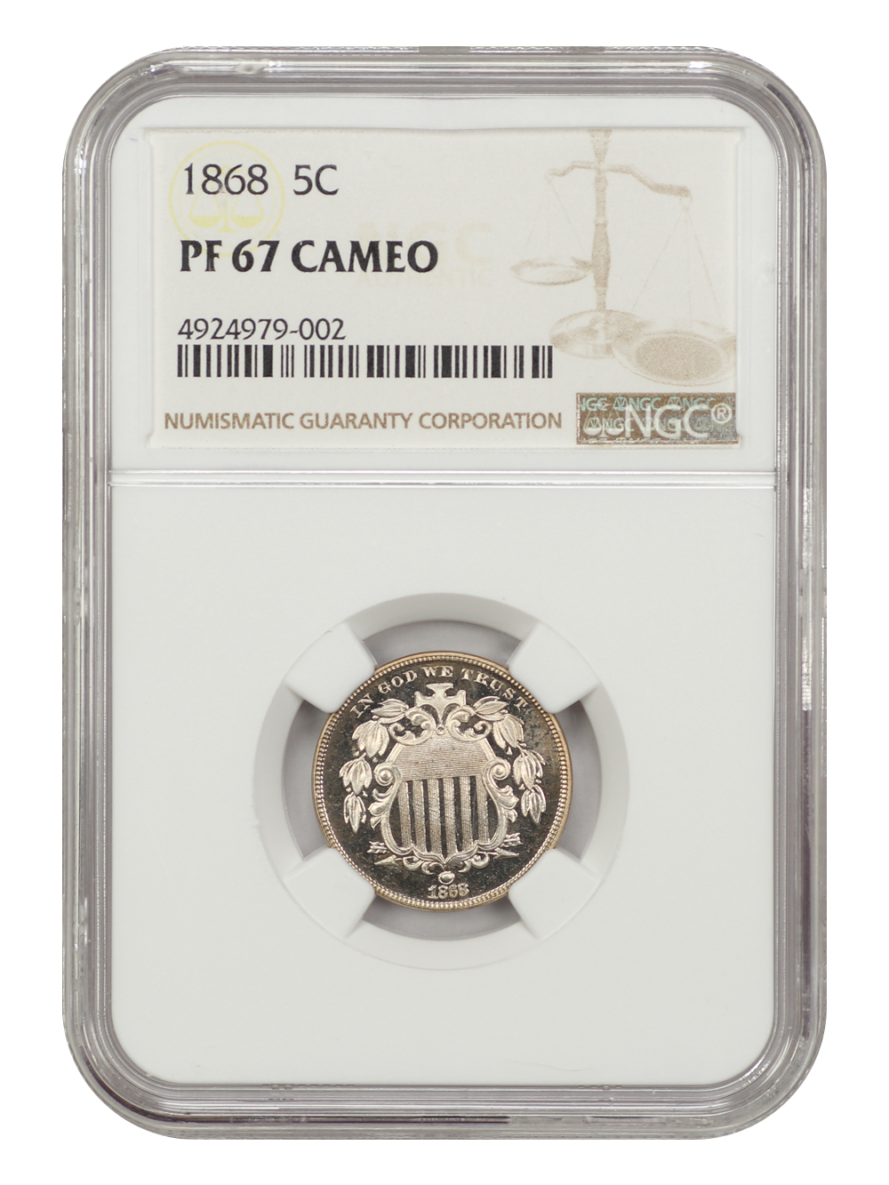 1868 5c PR CAM PR67 CAM CAC thumbnail 3