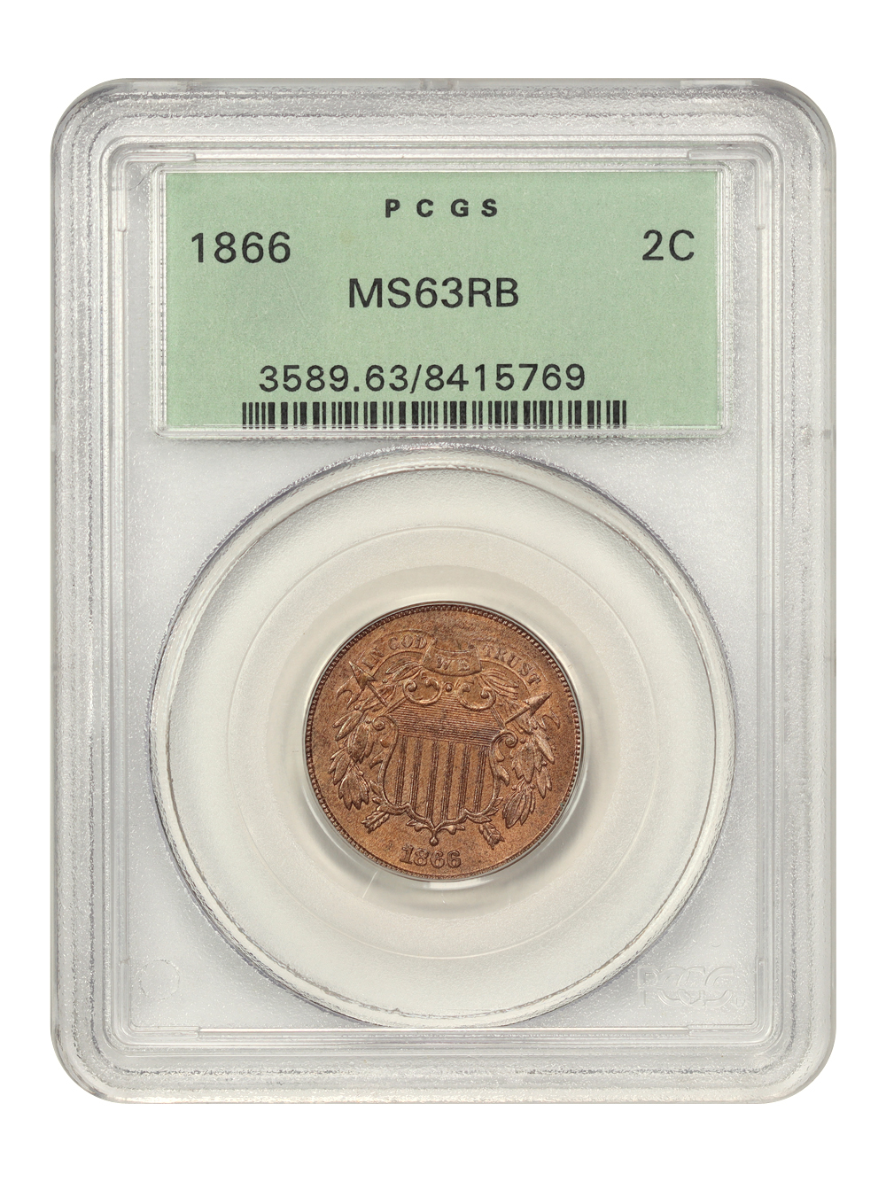 1866 2c MS RB MS61 RB CAC thumbnail 14