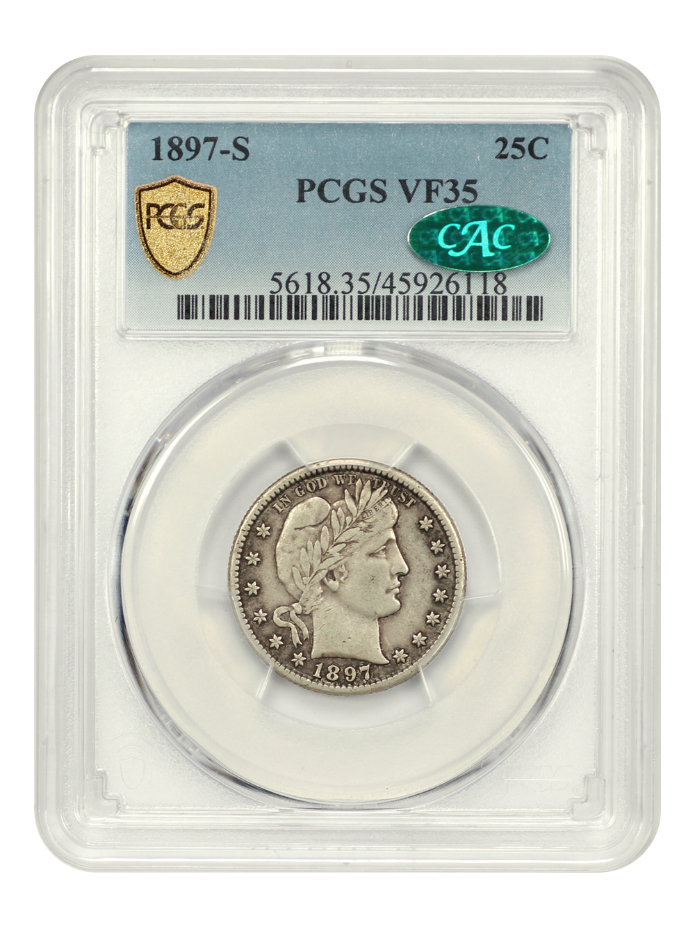 1897-S 25c VF35 CAC thumbnail 3