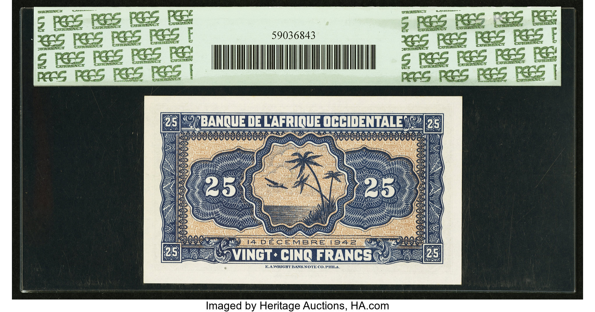 Banque de l'Afrique Occidentale 25 francs B117a,P30a 14 DÉCEMBRE 
