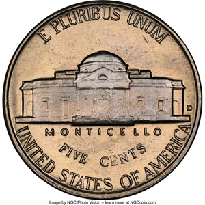 image for: 1960-D 5C MS67 NGC. NGC Census: (27/0). PCGS Population: (7/0). Mintage 192,582,180. ...