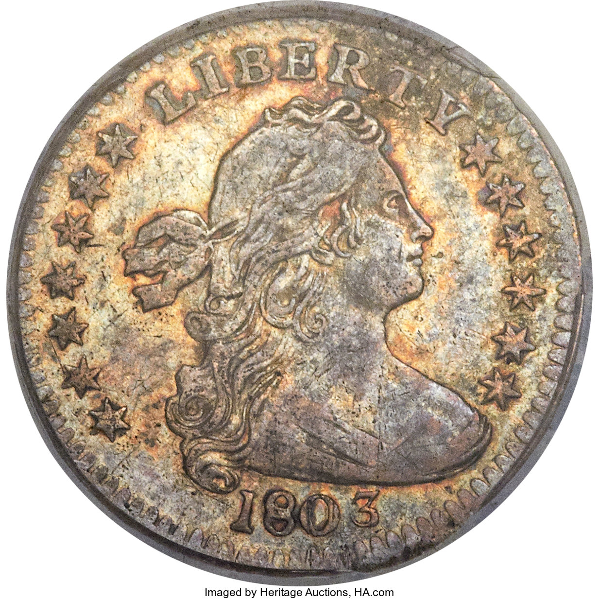 1803 H10C Large 8, V-1, LM-2, R.4, AU50 PCGS. ...