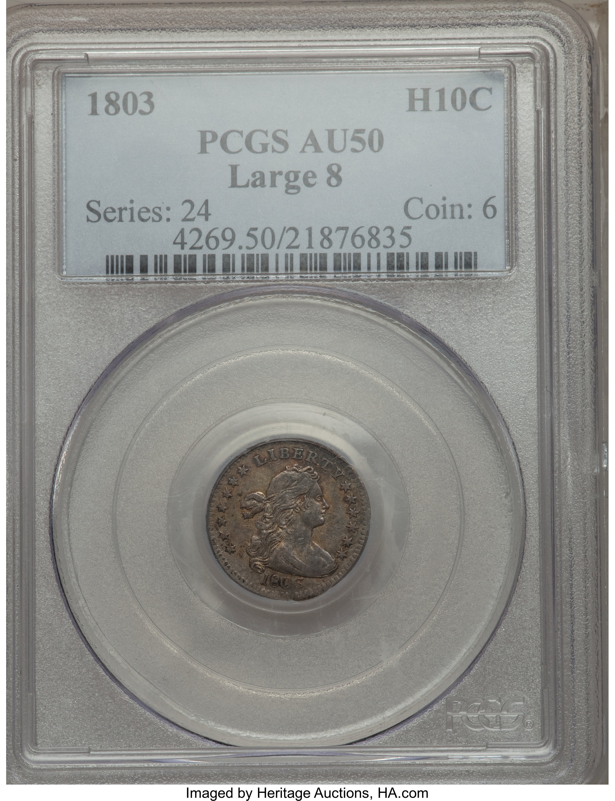 1803 H10c Large 8, LM-2 AU55 CAC thumbnail 20