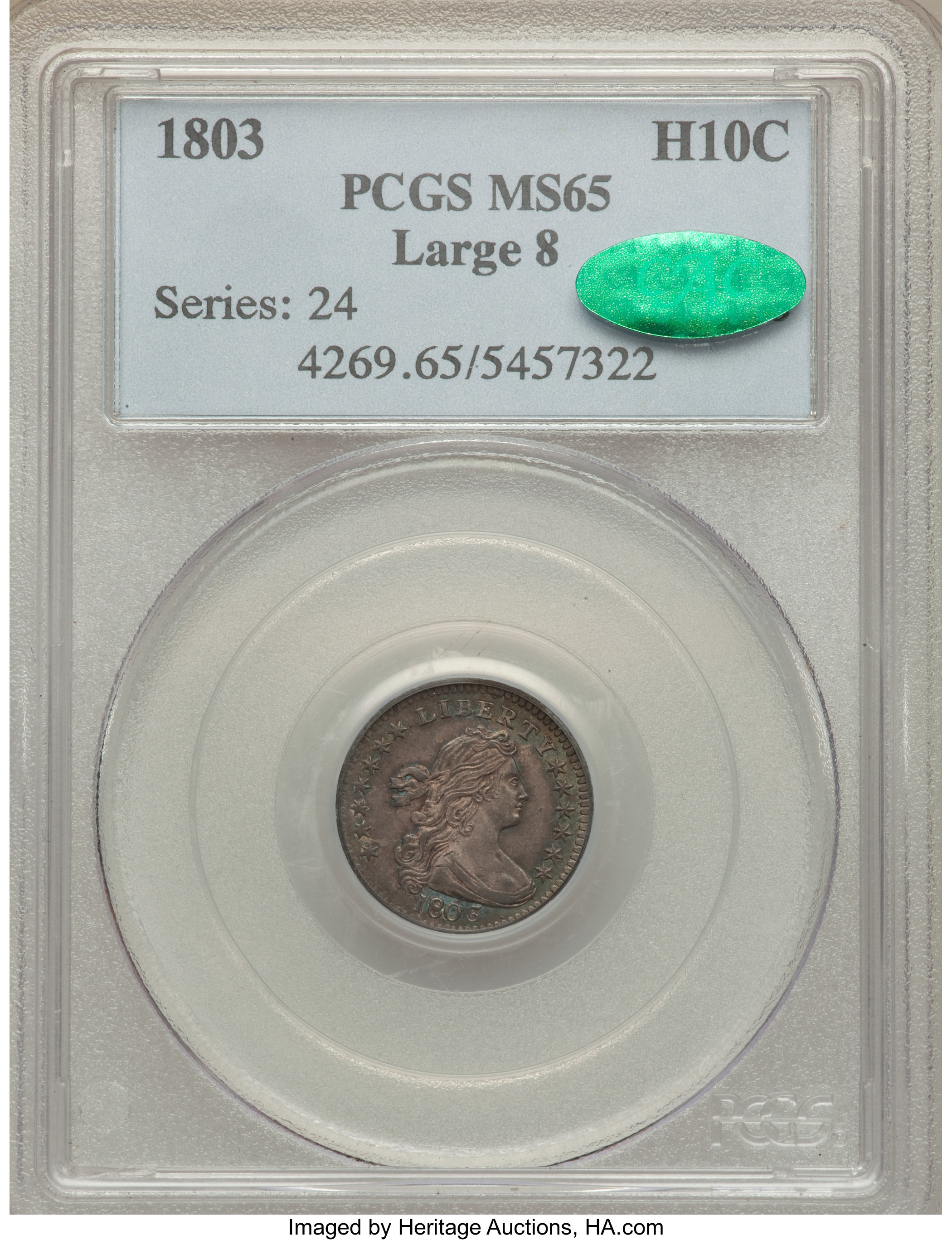 1803 H10c Large 8, LM-2 AU55 CAC thumbnail 23