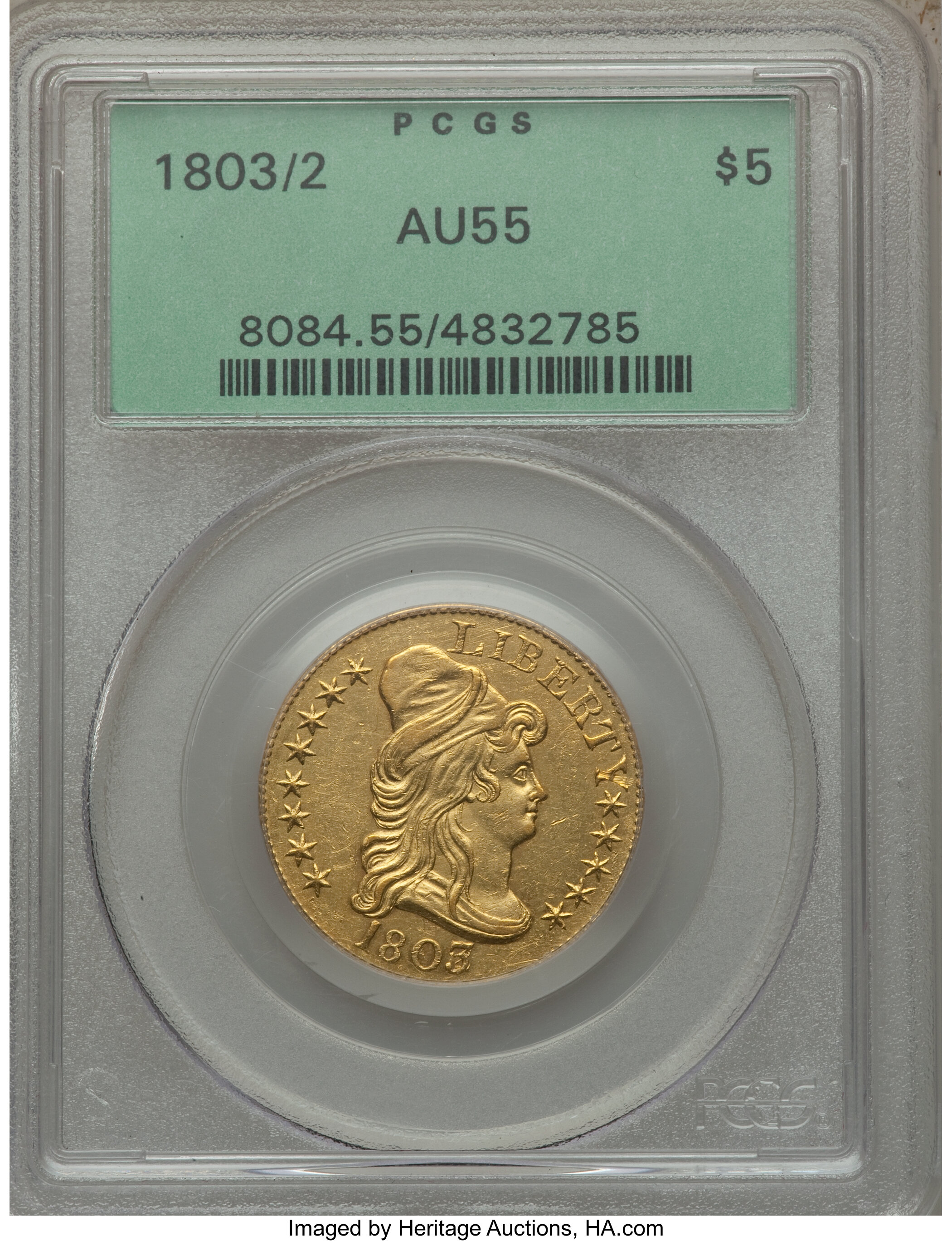 1803/2 $5  Imperfect T, BD-2 XF40 thumbnail 6
