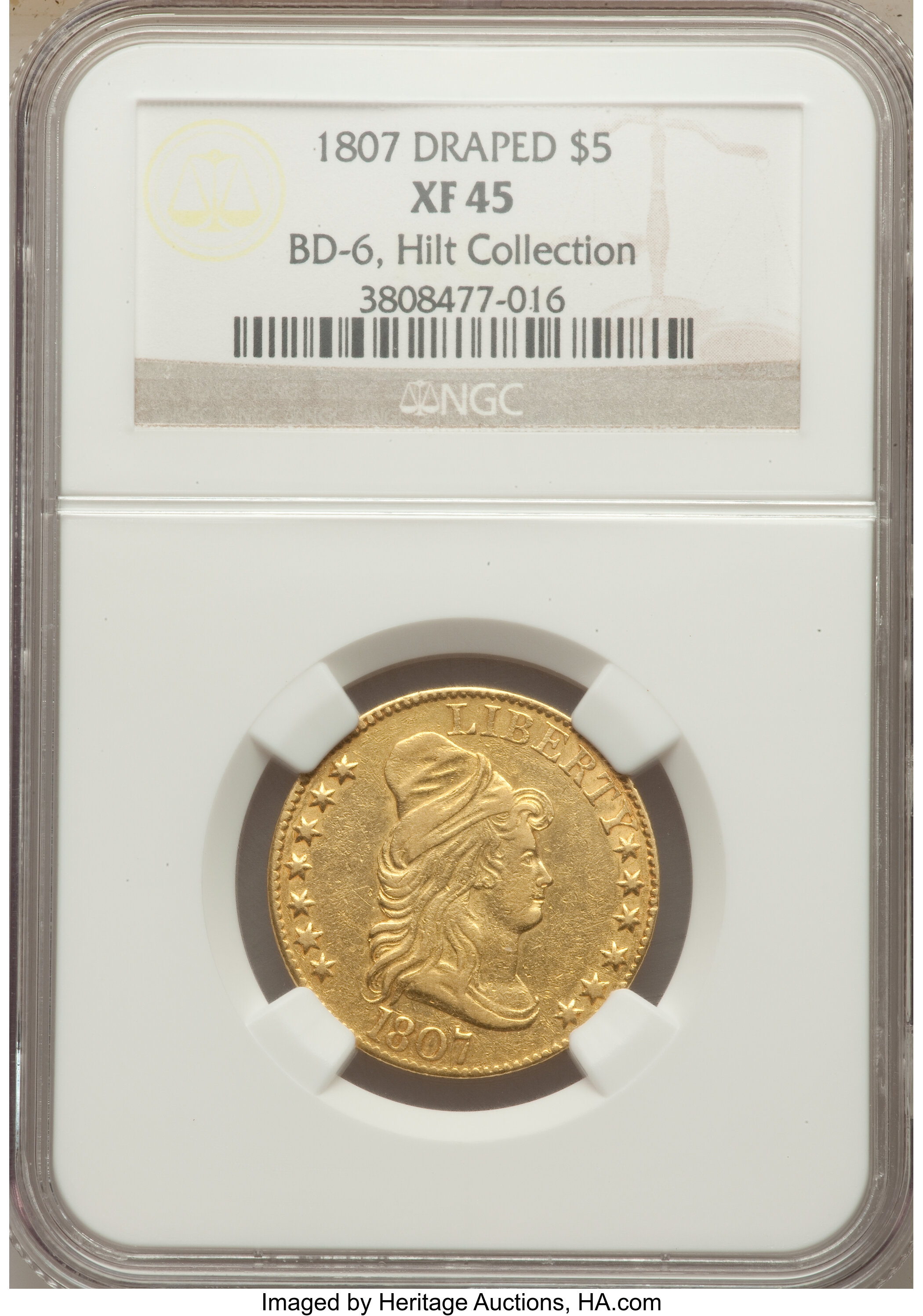 1807 $5  Draped Bust, BD-6 MS thumbnail 11