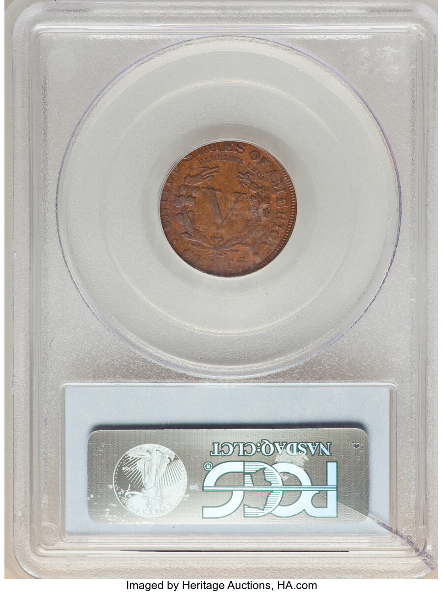 1893 5c AU50 thumbnail 3