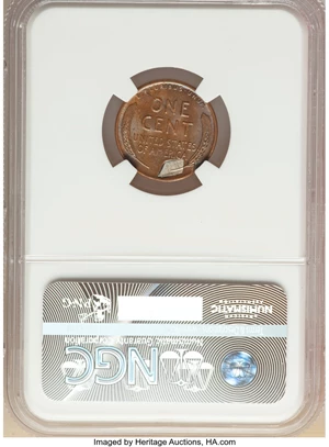image for: 1957-D 1C Lincoln Cent -- Struck in Silver Scrap on Reverse -- MS64 Brown NGC....