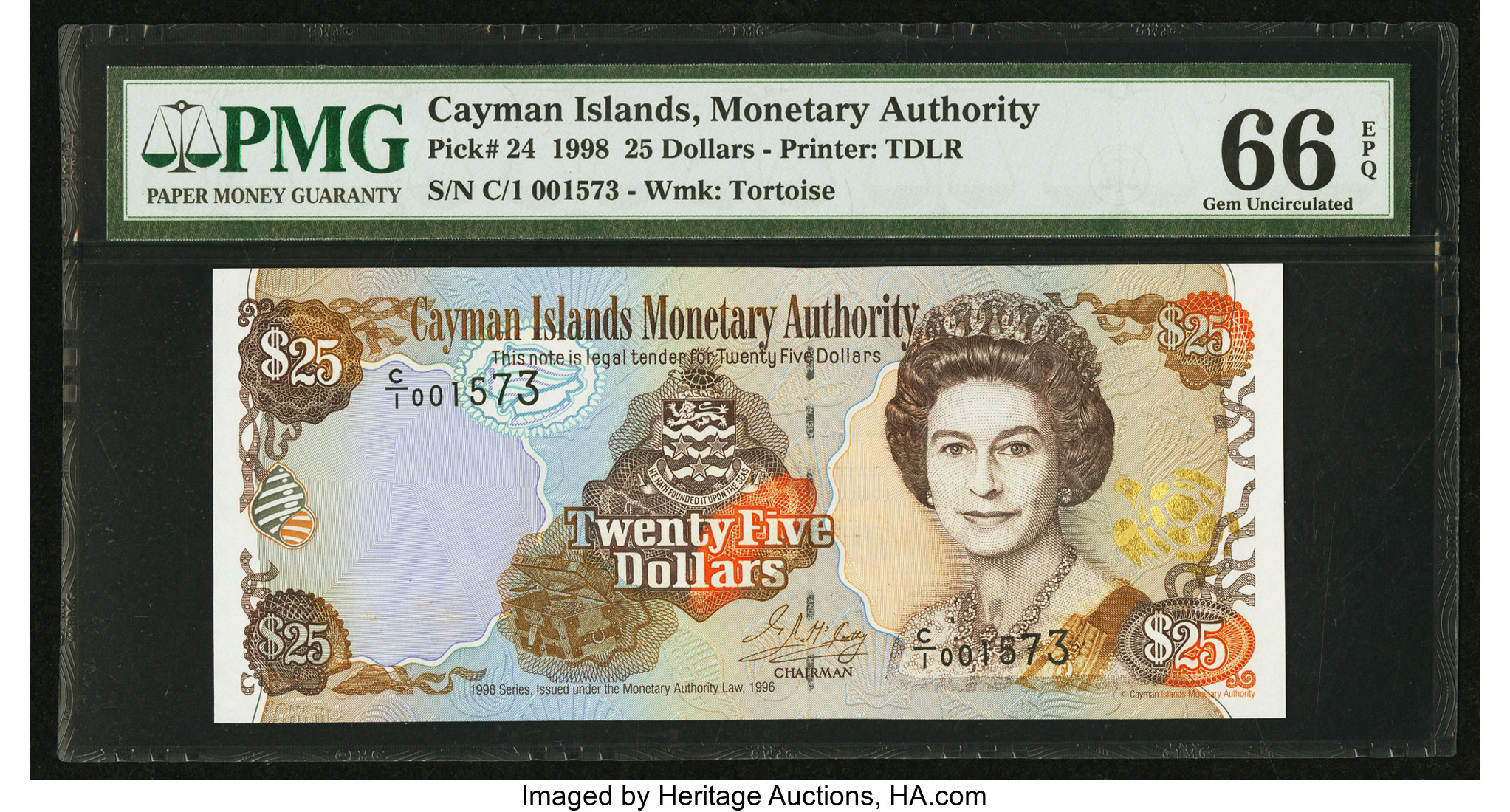 image for: Cayman Islands  25 dollars (B204a)