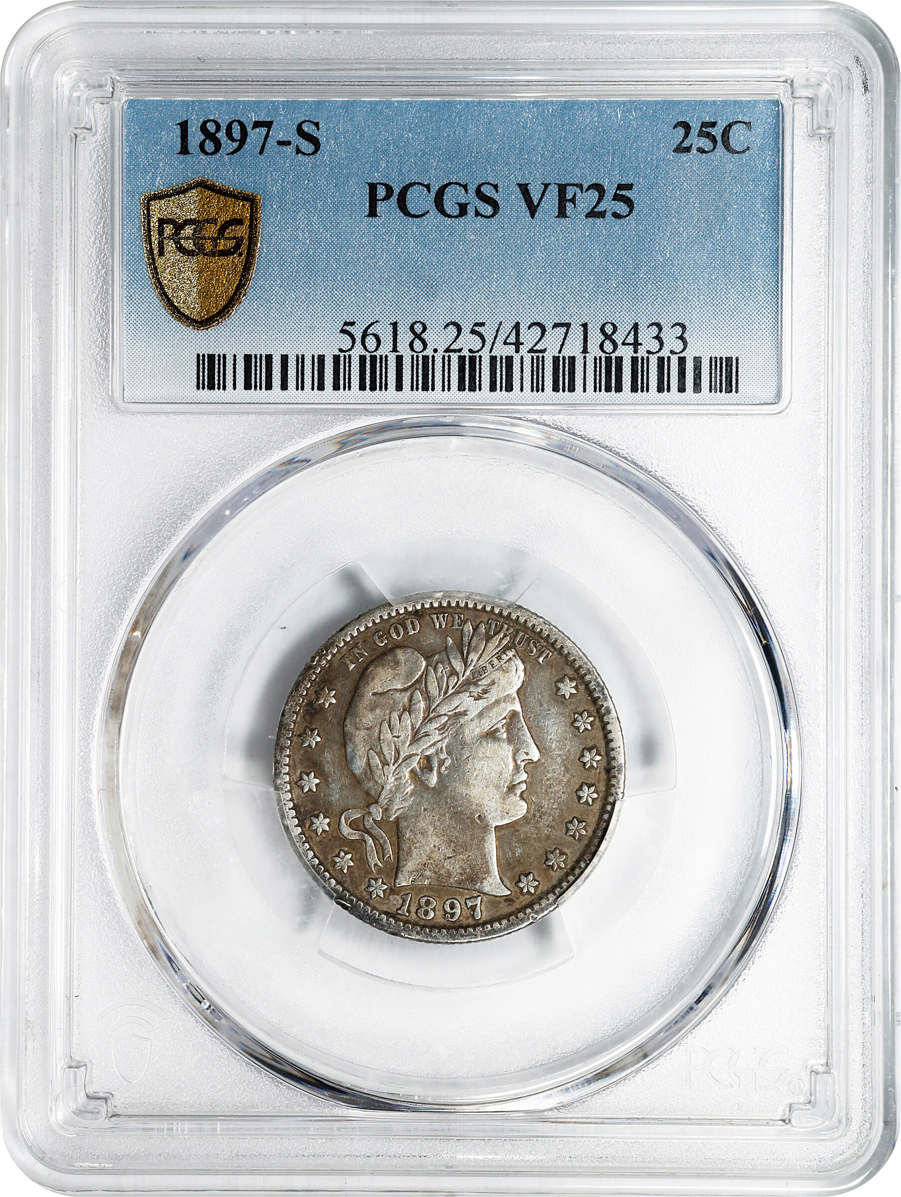 1897-S 25c VF25 CAC thumbnail 3