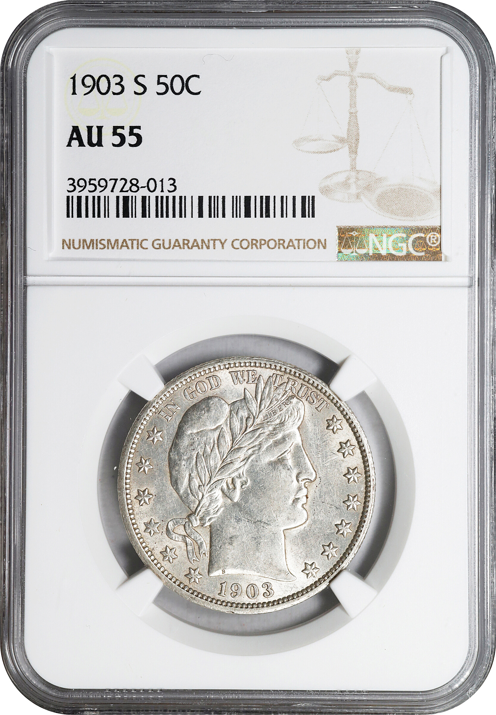 1903-S 50c AU53 thumbnail 3