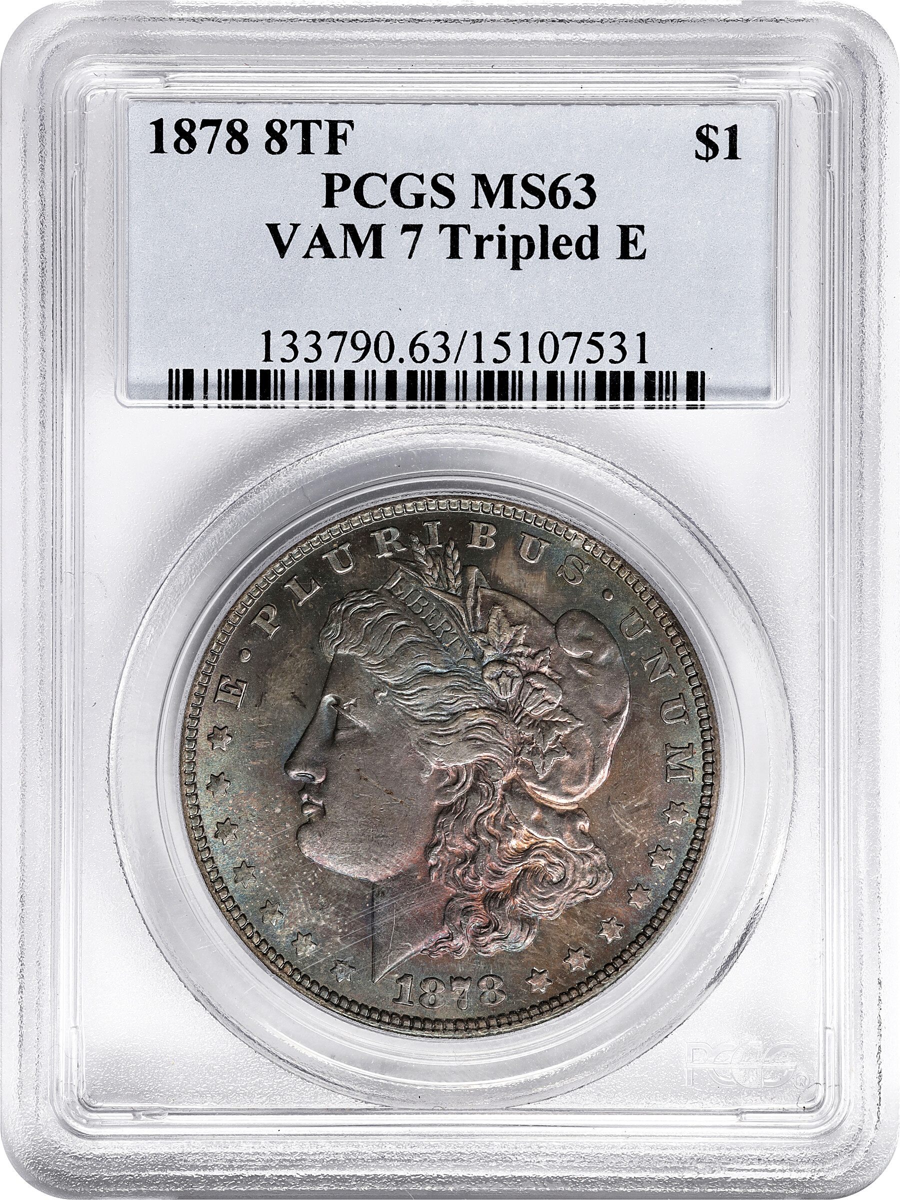1878 8TF $1  Tripled E, VAM-7 MS63 thumbnail 12