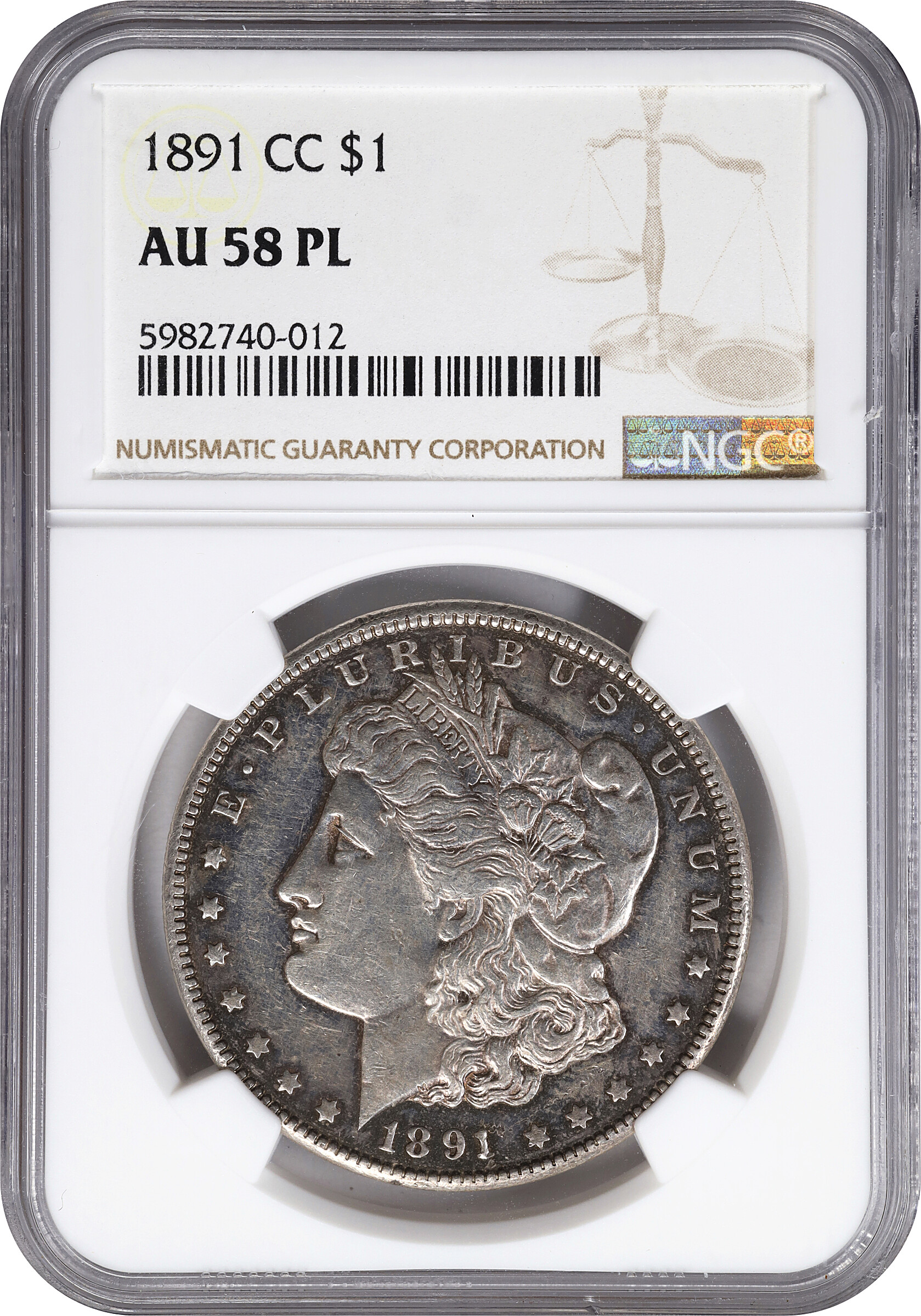 1891-CC $1  MS PL AU55 PL thumbnail 3