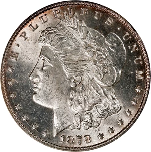 image for: 1878 Morgan Silver Dollar. 7/8 Tailfeathers. VAM-41C. Super CD. Weak, 7/4 Tailfeathers, Clash. MS-62 (ANACS). Discovery Piece.