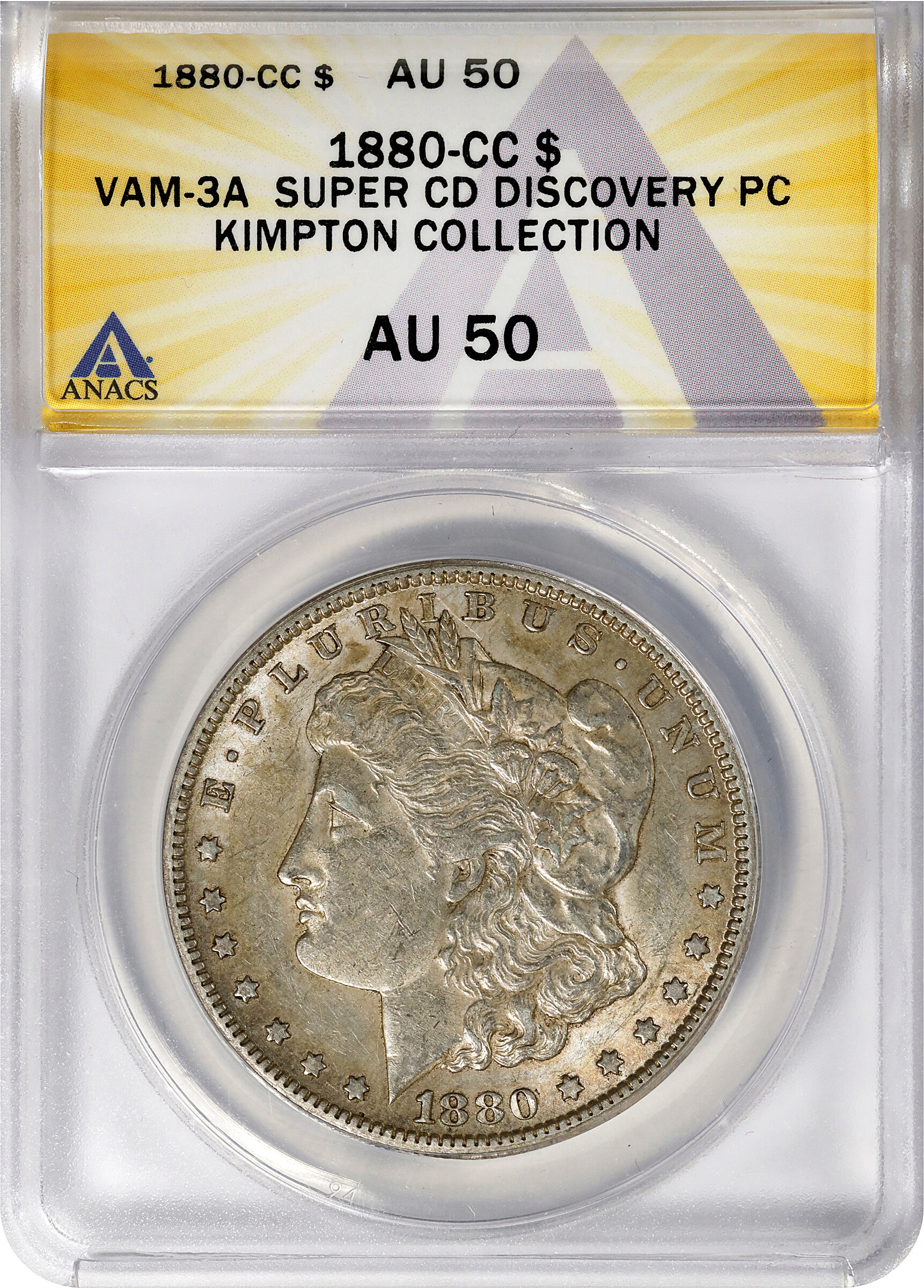 1880-CC $1  Dash Under 8, VAM-3 AU58 thumbnail 18
