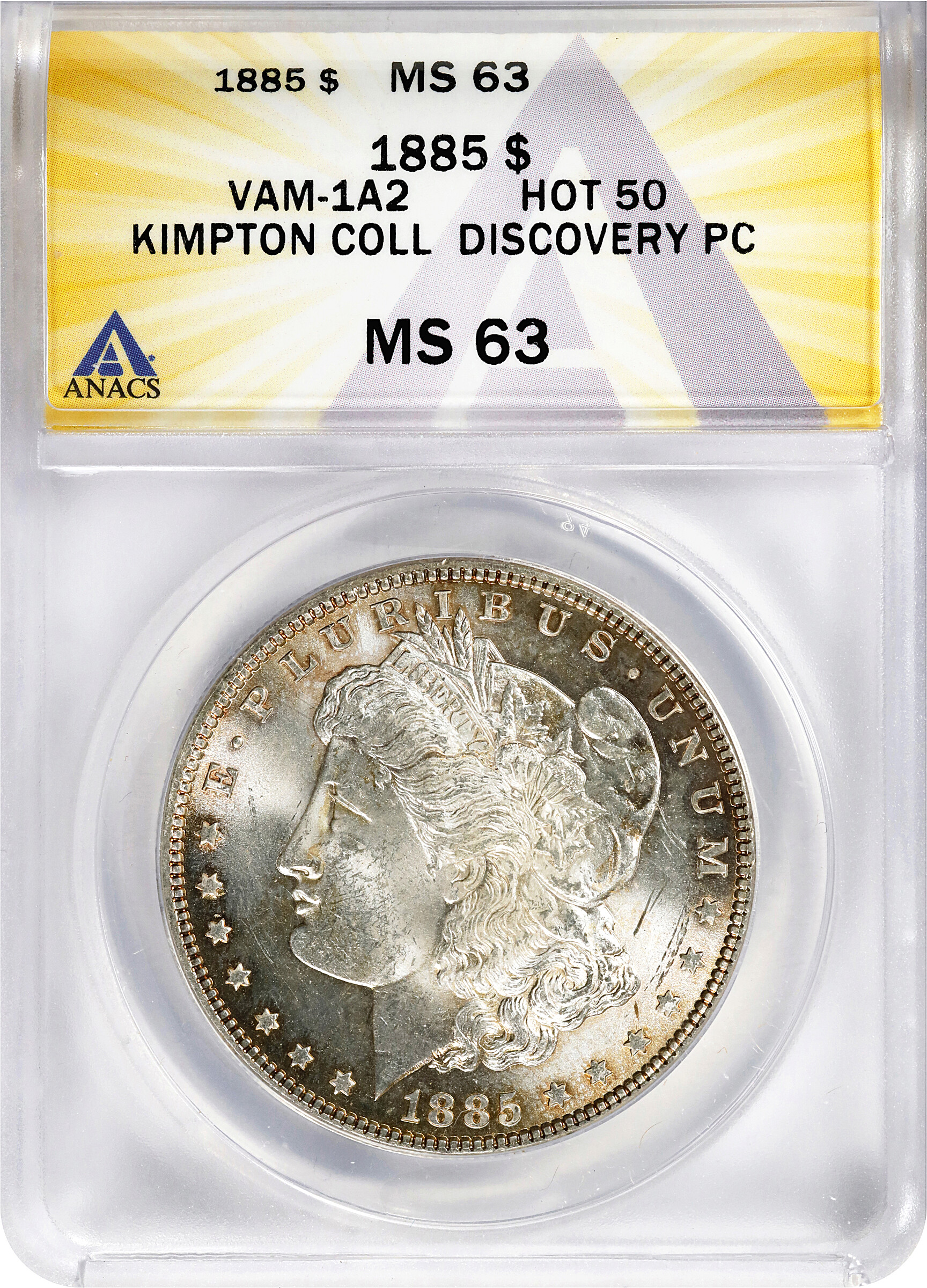 1885 $1  Pitted Reverse, VAM-1A1 MS61 thumbnail 18