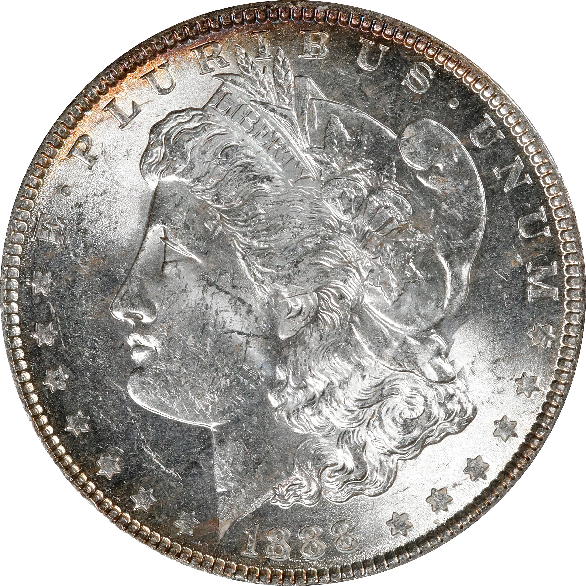 1888 Morgan Silver Dollar. VAM-4A. Hot 50 Variety. Doubled Die Reverse. MS-61 (ANACS). Discovery Piece.